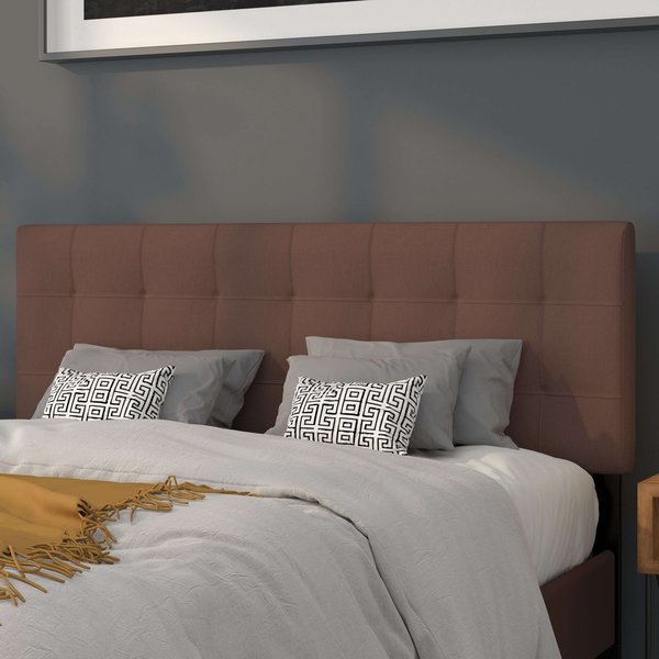 Bedford Headboard, Queen, Brown Fabric
