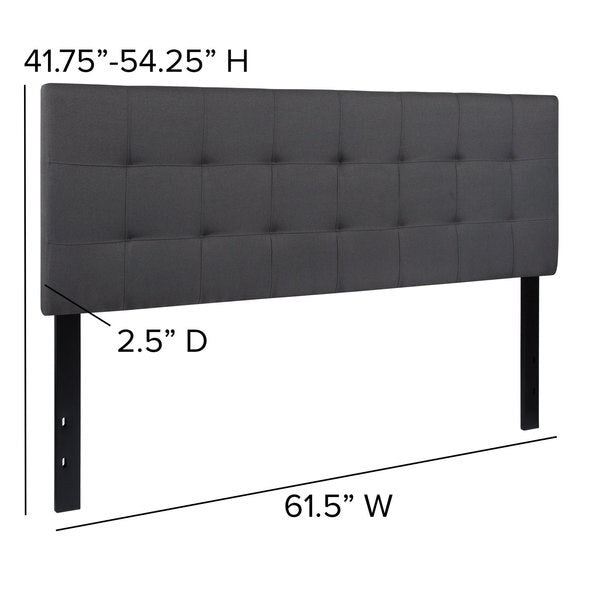 Bedford Headboard, Queen, Gray Fabric