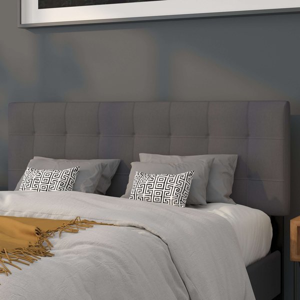 Bedford Headboard, Queen, Gray Fabric