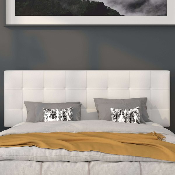 Bedford Headboard, Queen, White Fabric