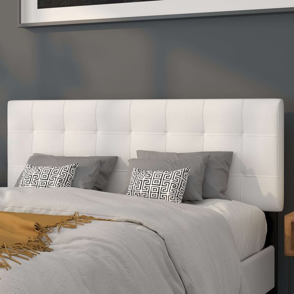 Bedford Headboard, Queen, White Fabric