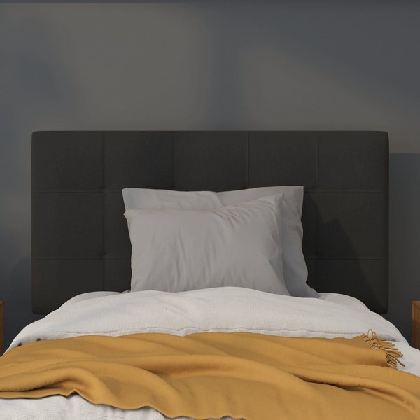 Bedford Headboard, Twin Size, Black Fabric