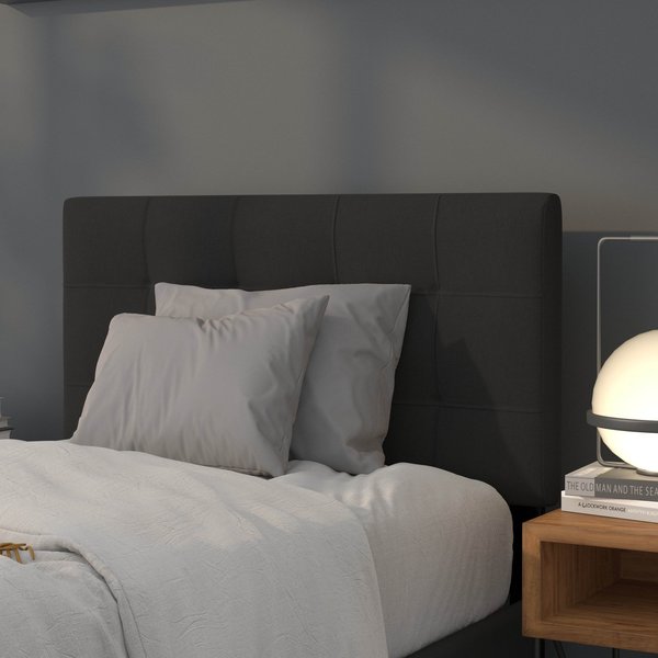 Bedford Headboard, Twin Size, Black Fabric