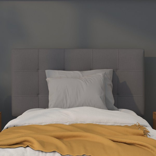 Bedford Headboard, Twin Size, Gray Fabric