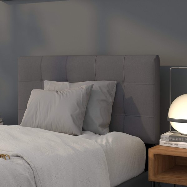 Bedford Headboard, Twin Size, Gray Fabric