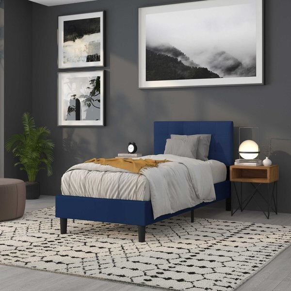 Bedford Headboard, Twin Size, Navy Fabric