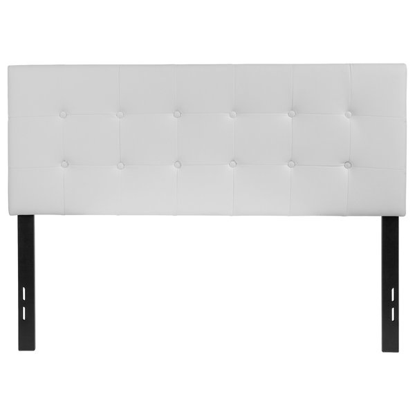 Full Upholstered, Headboard, White Vinyl