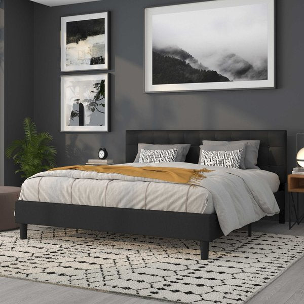 King Size, Headboard, Black Vinyl