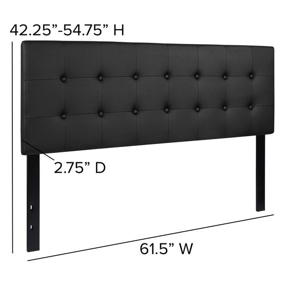 Headboard, Queen Size, Black Vinyl
