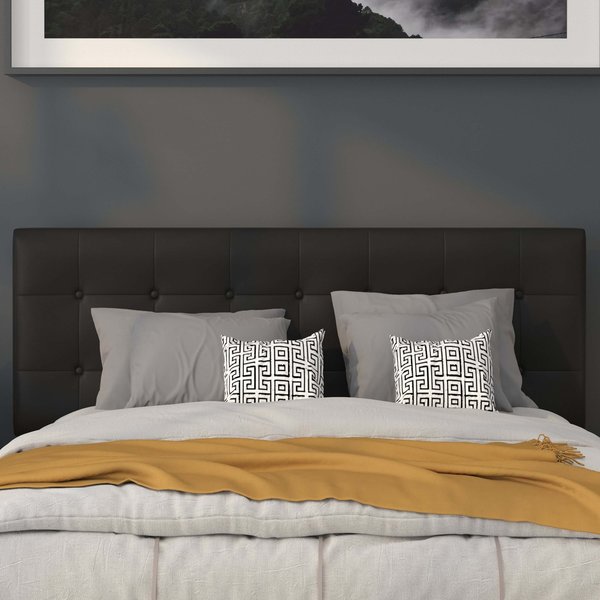 Headboard, Queen Size, Black Vinyl