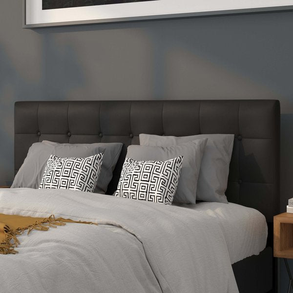 Headboard, Queen Size, Black Vinyl