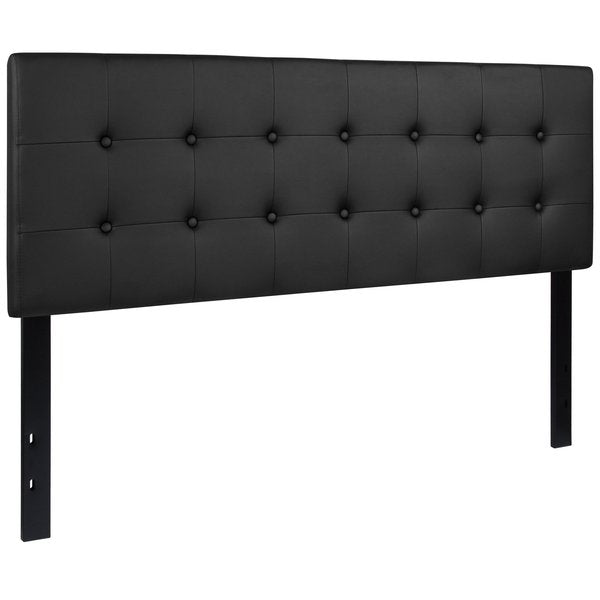 Headboard, Queen Size, Black Vinyl