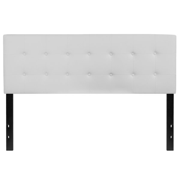 Headboard, Queen Size, White Vinyl