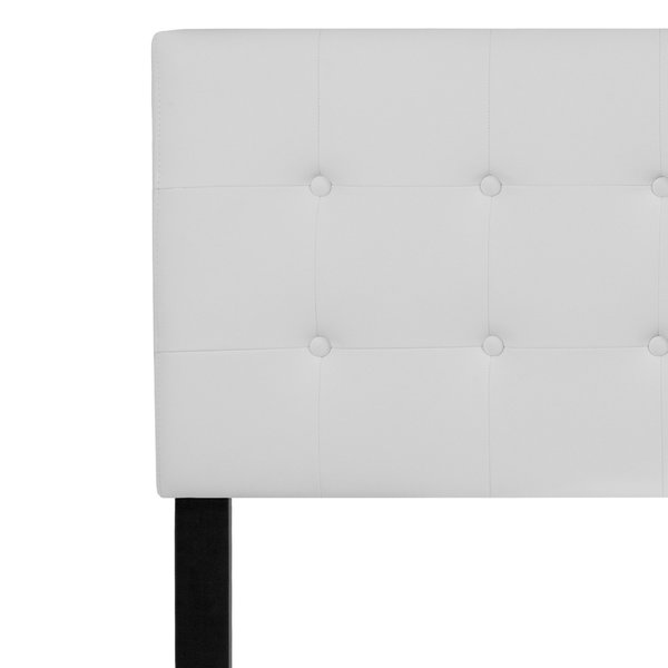 Headboard, Queen Size, White Vinyl