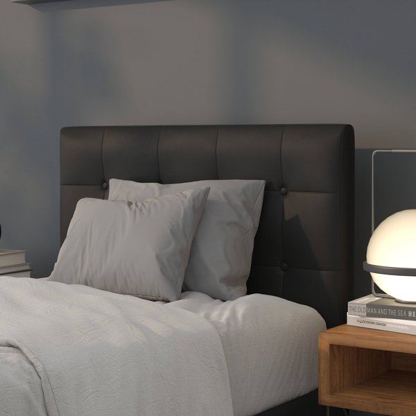 Headboard, Twin Size, Black Vinyl