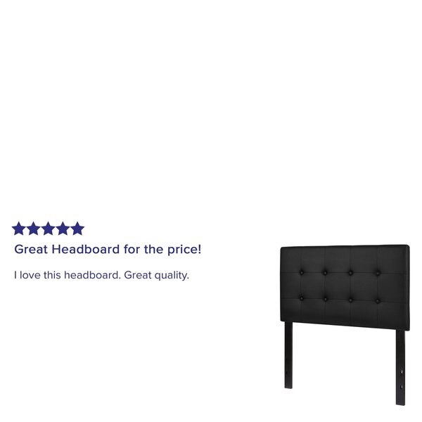 Headboard, Twin Size, Black Vinyl
