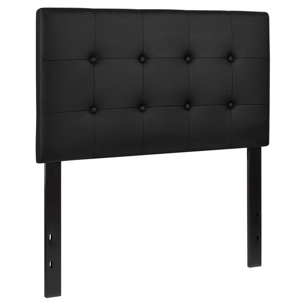 Headboard, Twin Size, Black Vinyl