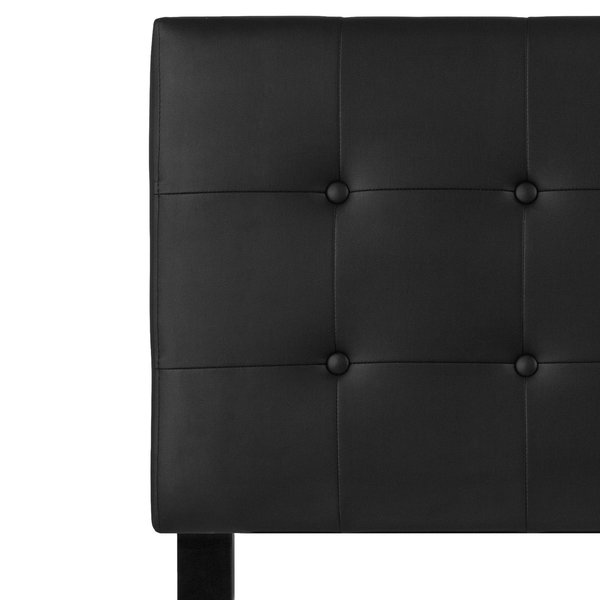 Headboard, Twin Size, Black Vinyl