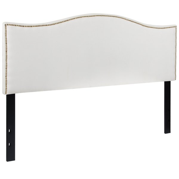 Headboard, Queen Size, White Fabric