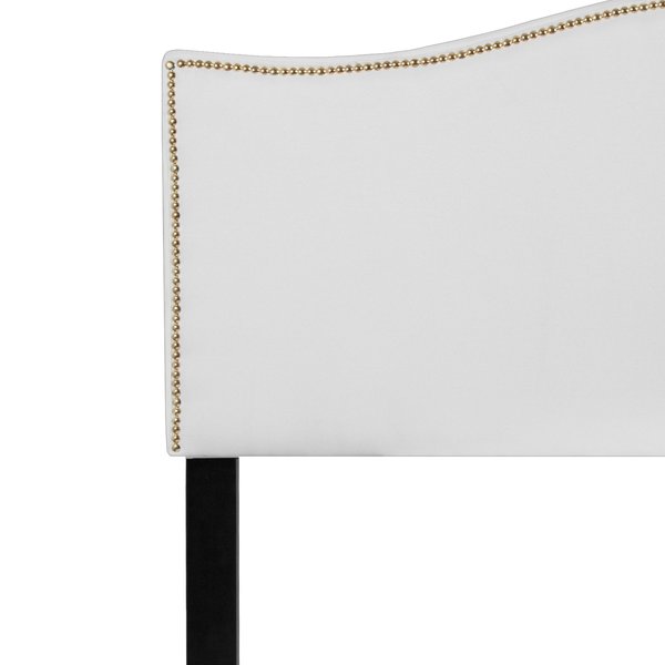 Headboard, Queen Size, White Fabric