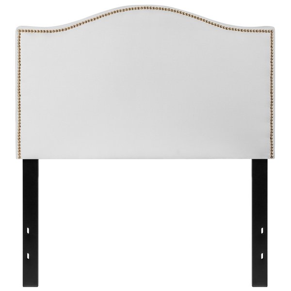 Headboard, Twin Size, White Fabric