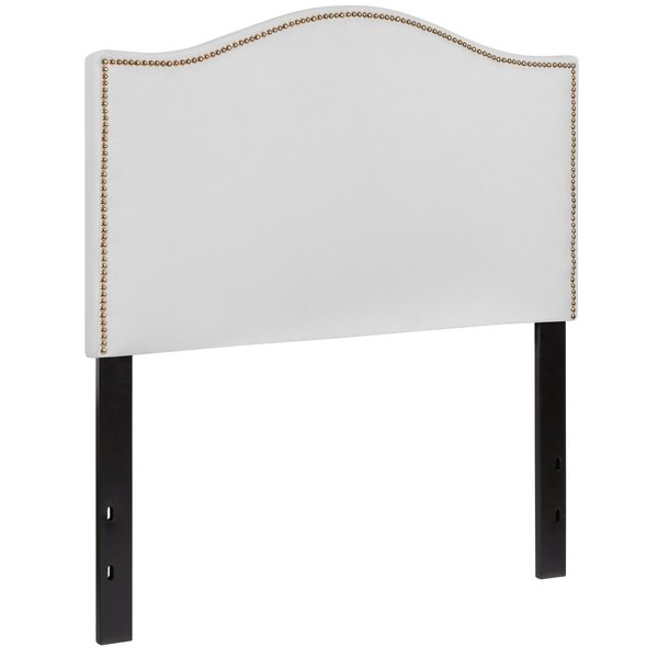 Headboard, Twin Size, White Fabric