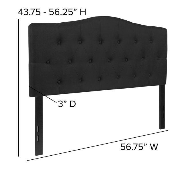 Full Cambridge, Headboard, Black Fabric