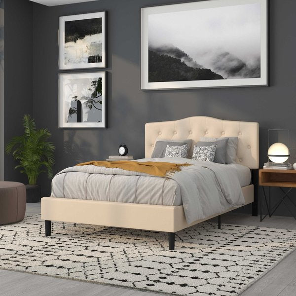 Full Cambridge, Headboard, Beige Fabric