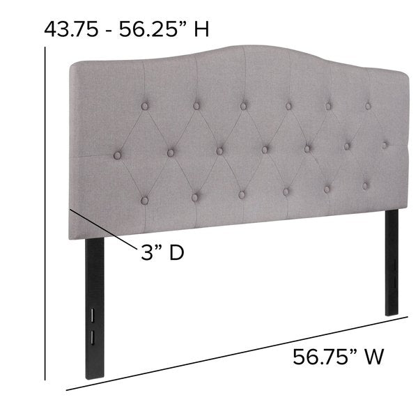 Full Cambridge, Headboard, Gray Fabric