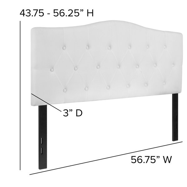 Full Cambridge, Headboard, White Fabric