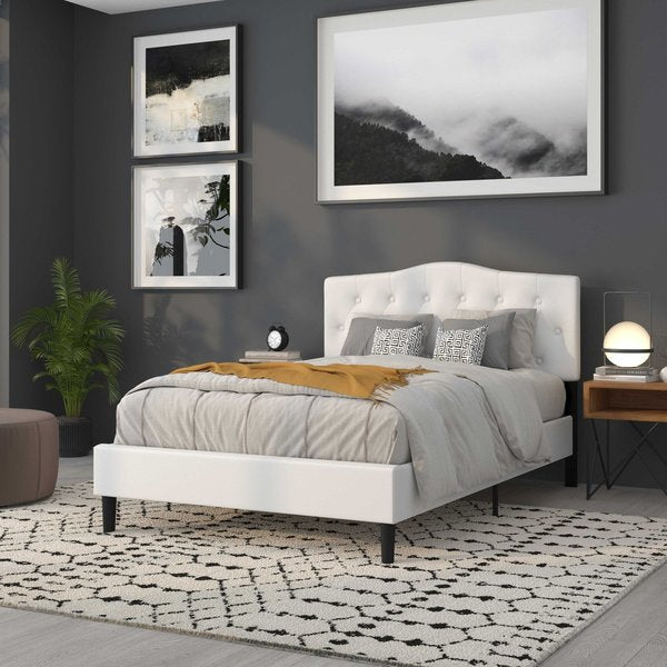 Full Cambridge, Headboard, White Fabric