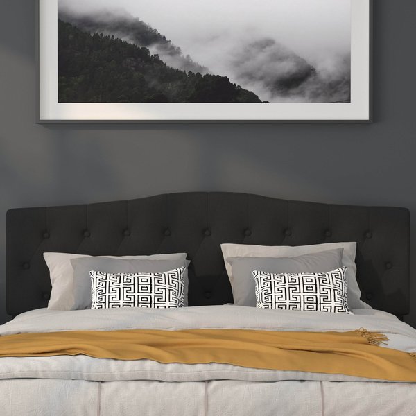 King, Cambridge Headboard, Black Fabric