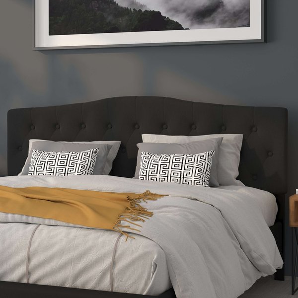 King, Cambridge Headboard, Black Fabric