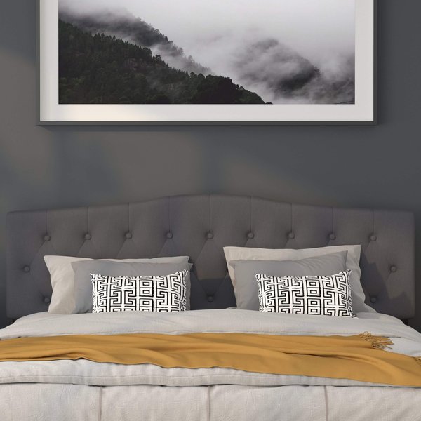 King, Cambridge Headboard, Gray Fabric