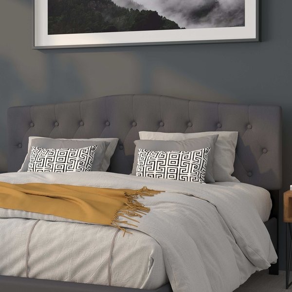 King, Cambridge Headboard, Gray Fabric
