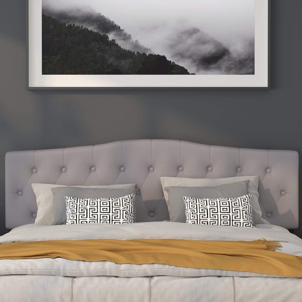 King, Cambridge Headboard, Gray Fabric