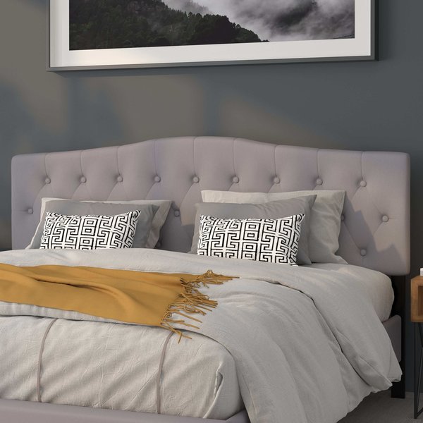 King, Cambridge Headboard, Gray Fabric