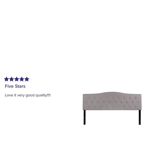 King, Cambridge Headboard, Gray Fabric
