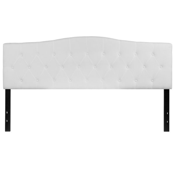 King, Cambridge Headboard, White Fabric
