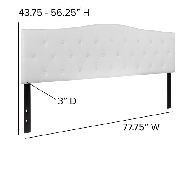 King, Cambridge Headboard, White Fabric