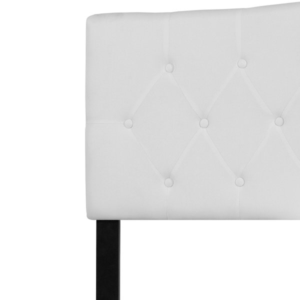 King, Cambridge Headboard, White Fabric