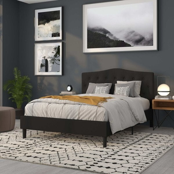 Cambridge Headboard, Queen, Black Fabric
