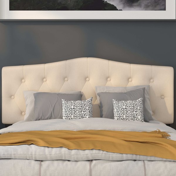 Cambridge Headboard, Queen, Beige Fabric