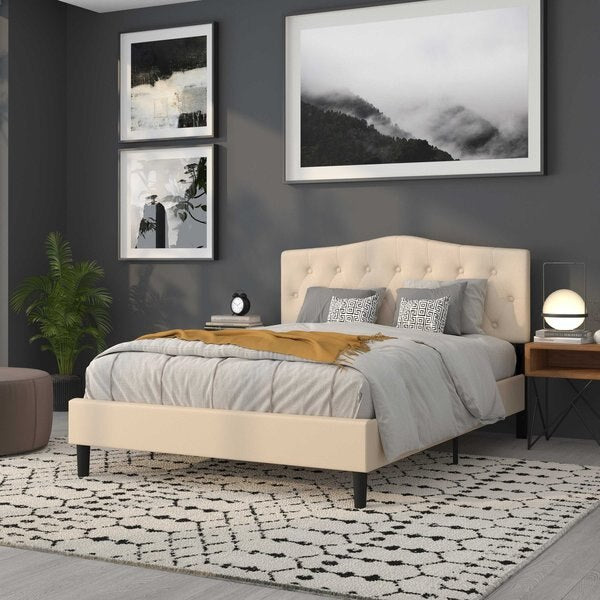 Cambridge Headboard, Queen, Beige Fabric