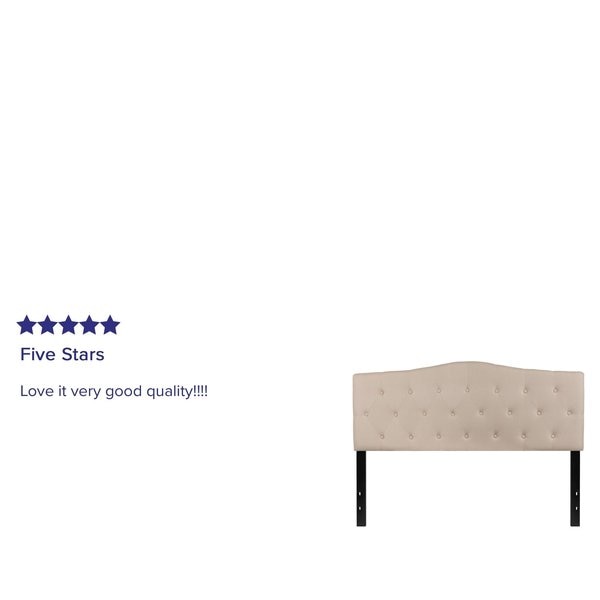 Cambridge Headboard, Queen, Beige Fabric
