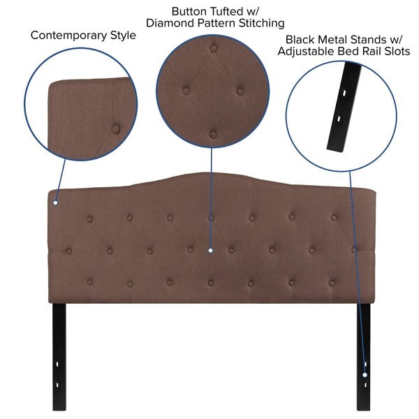 Cambridge Headboard, Queen, Camel Fabric