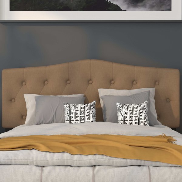 Cambridge Headboard, Queen, Brown Fabric