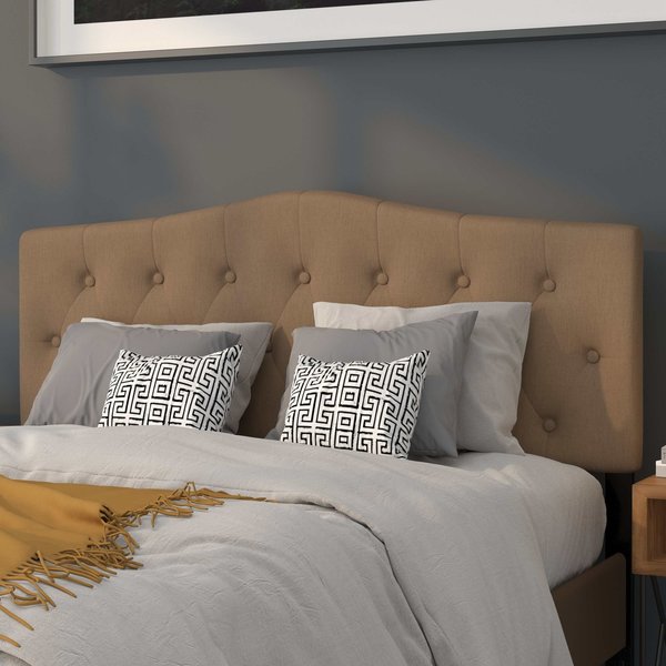 Cambridge Headboard, Queen, Brown Fabric