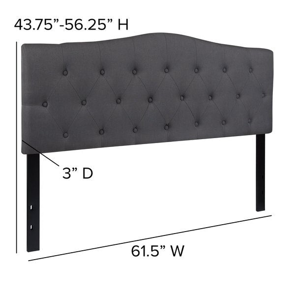 Cambridge Headboard, Queen, Gray Fabric