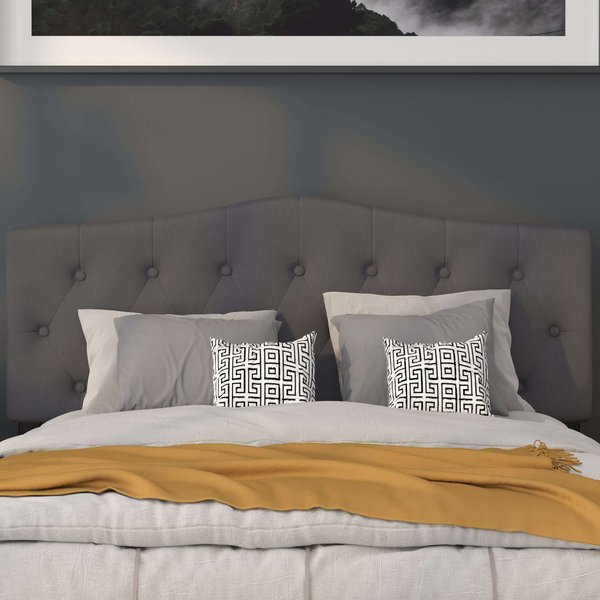 Cambridge Headboard, Queen, Gray Fabric